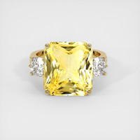 10.07 Ct. Yellow Sapphire Ring, 14K Yellow Gold 1