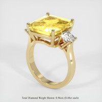 10.07 Ct. Yellow Sapphire Ring, 14K Yellow Gold 2
