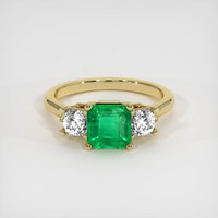 1.51 Ct. Emerald Ring, 18K Yellow Gold 1