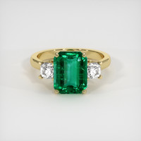 3.32 Ct. Emerald Ring, 18K Yellow Gold 1