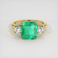 3.11 Ct. Emerald Ring, 18K Yellow Gold 1