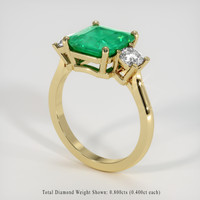 3.11 Ct. Emerald Ring, 18K Yellow Gold 2