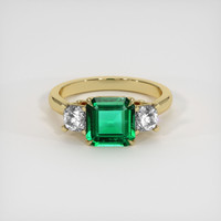 1.41 Ct. Emerald Ring, 18K Yellow Gold 1