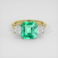 3.42 Ct. Emerald Ring, 18K Yellow Gold 1
