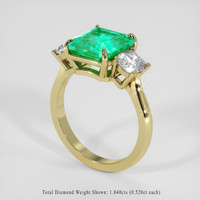 3.42 Ct. Emerald Ring, 18K Yellow Gold 2