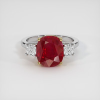 5.12 Ct. Ruby Ring, 14K Yellow & White 1