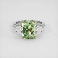 5.26 Ct. Green Sapphire Ring, 14K Yellow & White 1