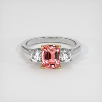 1.60 Ct. Padparadscha Sapphire Ring, 14K Yellow & White 1