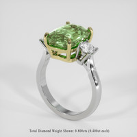 5.26 Ct. Green Sapphire Ring, 18K Yellow & White 2