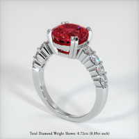 3.15 Ct. Ruby Ring, Platinum 950 2