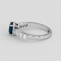 1.38 Ct. Greenish Blue Sapphire Ring, Platinum 950 4