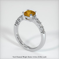1.39 Ct. Yellowish Orange Sapphire Ring, Platinum 950 2