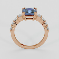 3.45 Ct. Purplish Blue Sapphire Ring, 14K Rose Gold 3