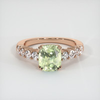 2.88 Ct. Yellowish Green Sapphire Ring, 14K Rose Gold 1