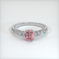 1.07 Ct. Pink Sapphire Ring, 10K White Gold 1