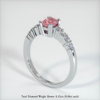 1.07 Ct. Pink Sapphire Ring, 10K White Gold 2