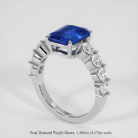 3.64 Ct. Blue Sapphire Ring, 10K White Gold 2
