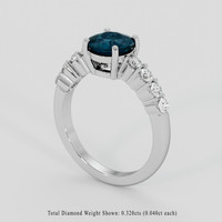1.38 Ct. Greenish Blue Sapphire Ring, 10K White Gold 2