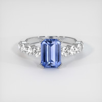 3.04 Ct. Blue Sapphire Ring, 14K White Gold 1