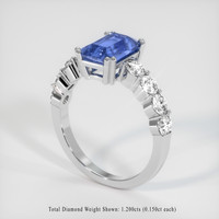 3.04 Ct. Blue Sapphire Ring, 14K White Gold 2