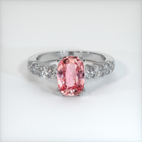 1.96 Ct. Padparadscha Sapphire Ring, 14K White Gold 1