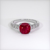 2.17 Ct. Ruby Ring, 14K White Gold 1