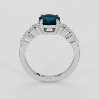 1.38 Ct. Greenish Blue Sapphire Ring, 14K White Gold 3