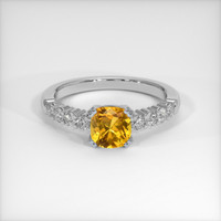 1.39 Ct. Yellowish Orange Sapphire Ring, 14K White Gold 1