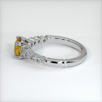 1.39 Ct. Yellowish Orange Sapphire Ring, 14K White Gold 4