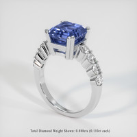 5.69 Ct. Color Change Sapphire Ring, 18K White Gold 2