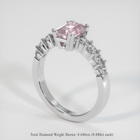 2.15 Ct. Pink Sapphire Ring, 18K White Gold 2