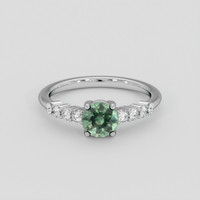 1.01 Ct. Bluish Green Sapphire Ring, 18K White Gold 1