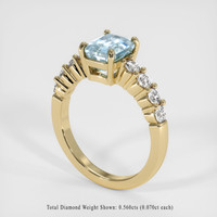 1.61 Ct. Blue Aquamarine Ring, 10K Yellow Gold 2
