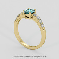 1.12 Ct. Greenish Blue Sapphire Ring, 10K Yellow Gold 2