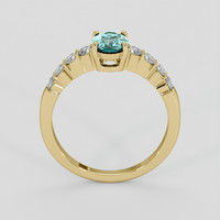 1.12 Ct. Greenish Blue Sapphire Ring, 10K Yellow Gold 3