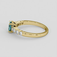 1.12 Ct. Greenish Blue Sapphire Ring, 10K Yellow Gold 4