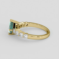 1.36 Ct. Bluish Green Sapphire Ring, 14K Yellow Gold 4