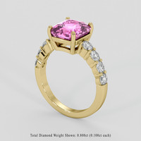 3.58 Ct. Pink Spinel Ring, 18K Yellow Gold 2