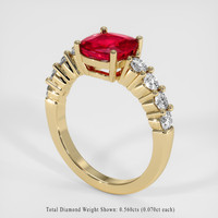 2.03 Ct. Ruby Ring, 18K Yellow Gold 2