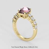 3.19 Ct. Pink Sapphire Ring, 18K Yellow Gold 2