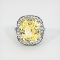 11.50 Ct. Yellow Sapphire Ring, Platinum 950 1