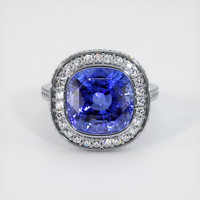 7.60 Ct. Blue Sapphire Ring, 14K White Gold 1