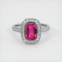 2.46 Ct. Purplish Pink Sapphire Ring, 14K White Gold 1