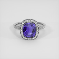 3.05 Ct. Color Change Sapphire Ring, 14K White Gold 1