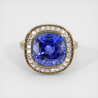 7.60 Ct. Blue Sapphire Ring, 18K Yellow Gold 1