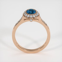 0.89 Ct. Greenish Blue Sapphire Ring, 14K Rose Gold 3