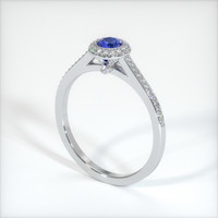 0.77 Ct. Blue Sapphire Ring, 10K White Gold 2