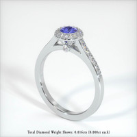 0.44 Ct. Blue Sapphire Ring, 14K White Gold 2