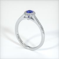 0.77 Ct. Blue Sapphire Ring, 14K White Gold 2