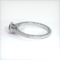 0.77 Ct. Blue Sapphire Ring, 18K White Gold 4